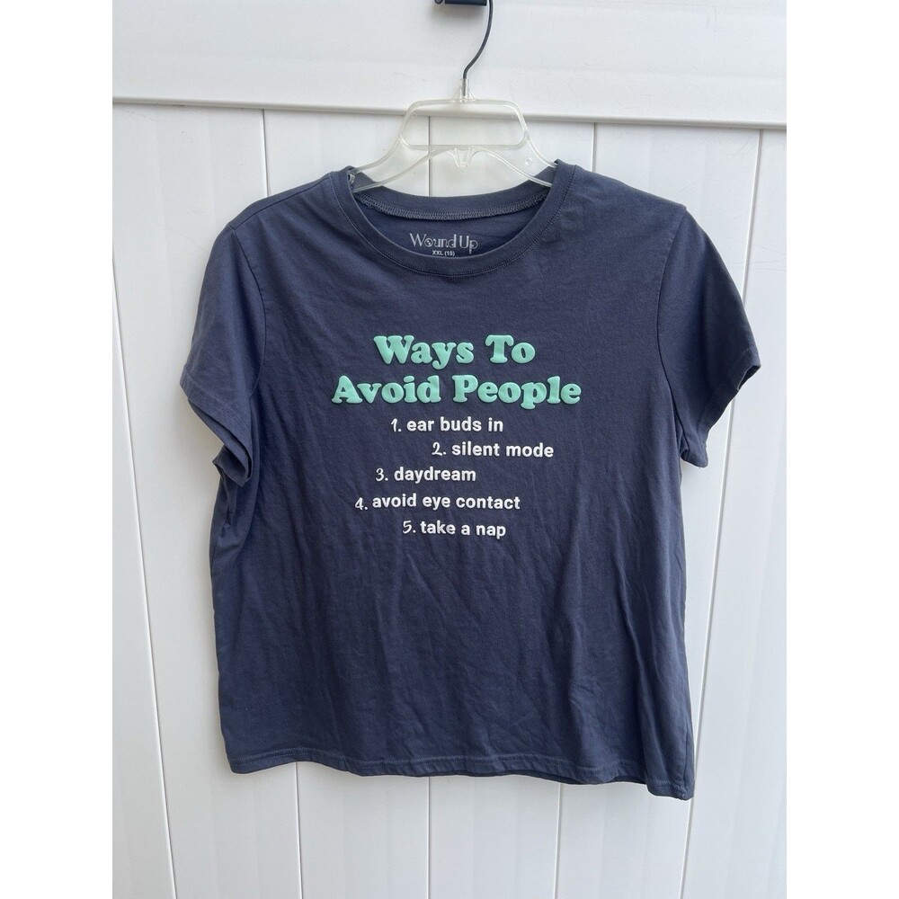 Wound Up Girl’s XXL (19) T-Shirt “how To Avoid People”